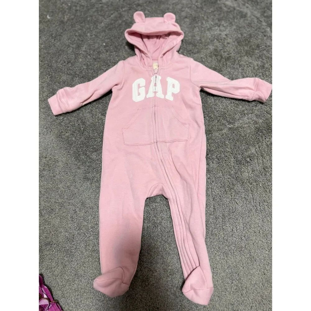 GAP Baby Bear Sweatshirt Bodysuit Pink Size 6-12 Month